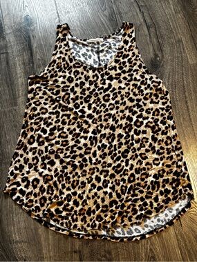 Zenana Outfitters Leopard Print Tank Top - Tan/Black